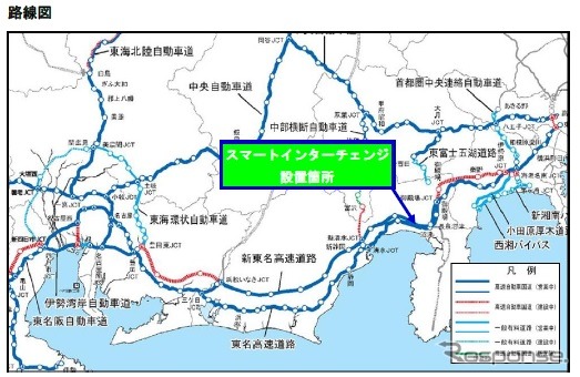 愛鷹スマートICの路線図