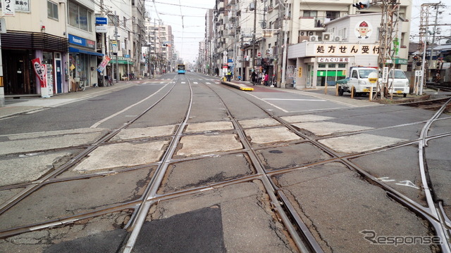 阪堺線と上町線が交差する部分