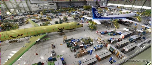 手前右が5号機、手前左が疲労強度試験機、奥が4号機