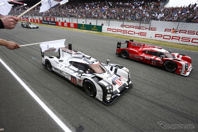 昨年のルマンではポルシェのLMP1マシン「919 HYBRID」の3台目(#19)が総合優勝を飾った。