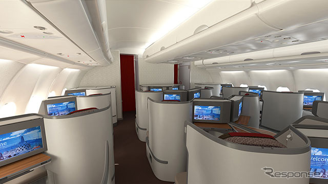 ガルーダ・インドネシア航空のA330-300型機ビジネスクラス新シート「スーパーダイヤモンドシート」イメージ(1)
