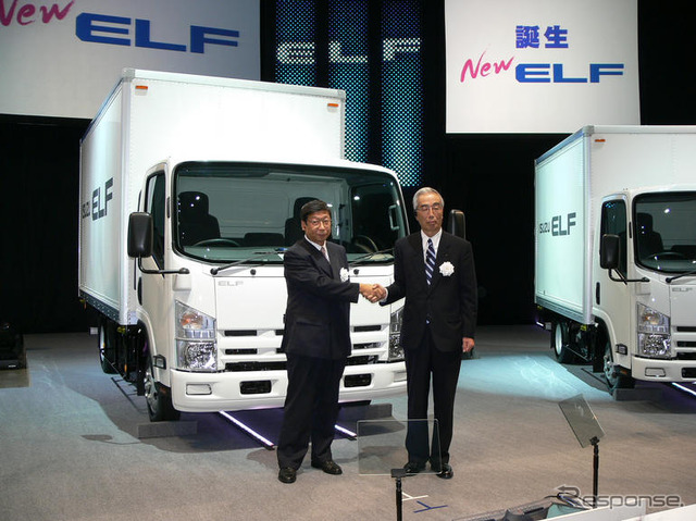 【いすゞエルフ 新型発表】「トラックのイメージを超えるトラック」と井田社長