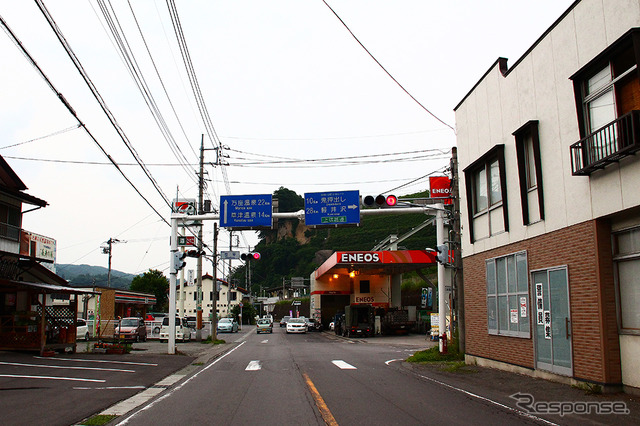 国道144号(長野街道)笹平交差点