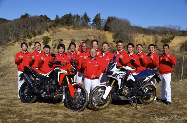 CRF1000L Africa Twin開発陣。メディア向け試乗会にて。