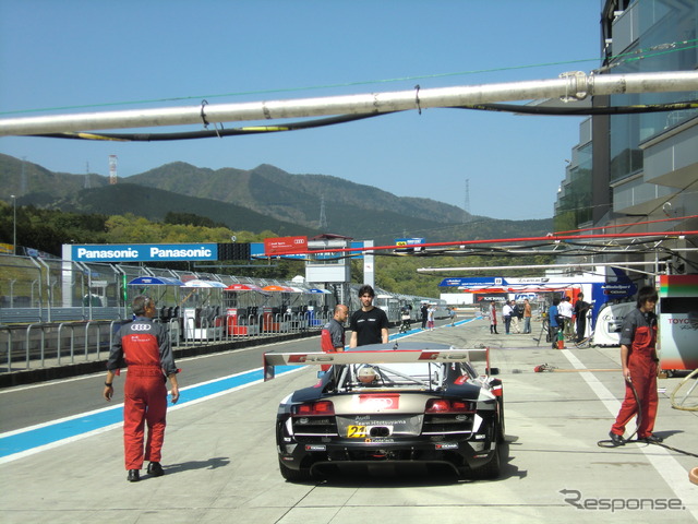 昨季のAudi Team Hitotsuyamaのマシン(先代R8 LMS)。