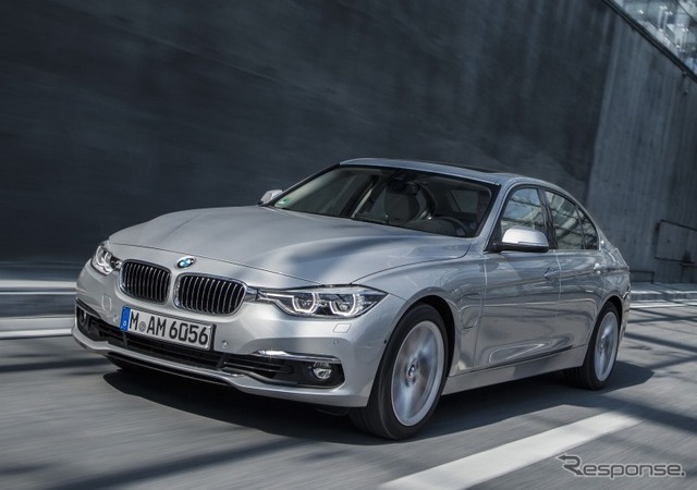 東京マラソンで先導車をつとめたBMW 330e(参考画像)