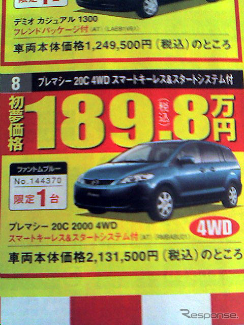 初売り値引き情報…新春いちばん、マツダを購入する!!