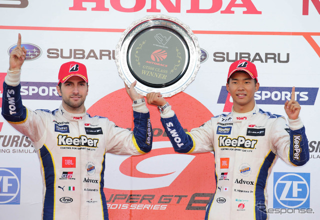 昨年はGT500で2勝した平川(左は昨年のパートナー、A.カルダレッリ)。