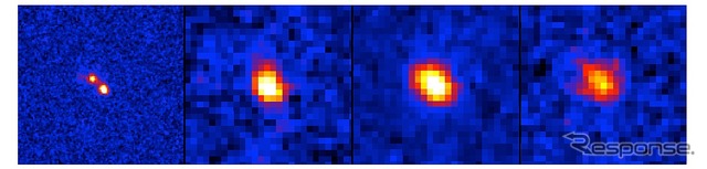 54個の銀河のうち、二つの小さな銀河が衝突しているように見える例