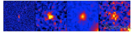 1個の細長い銀河のように見える例