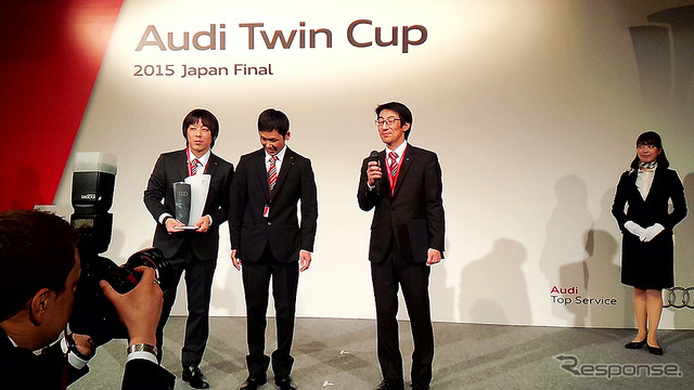 「Audi Twin Cup」ジャパンファイナル(大阪)にて、テクノロジー部門で優勝したAudi宇都宮のメカニックチーム