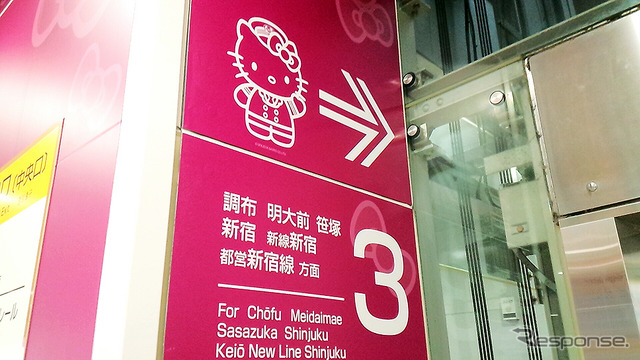 京王多摩センター駅で3月から始まったサンリオピューロランド仕様コラボ演出