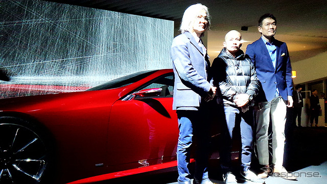 谷川じゅんじ氏、アーティスト・平川紀道氏、「LC500」デザイナー・森忠雄氏が登壇したトークショー「人間の感性とテクノロジーが切り開く、表現の新しい地平」(六本木ヒルズ森タワー52階 東京シティビュー、3月15日)