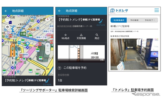 サービスイメージ ツーリングサポーター（アプリ）→トメレタ（ブラウザ）