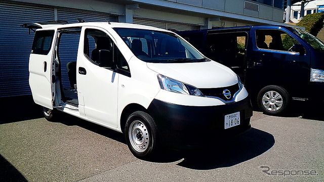 大磯で、1月にマイナーチェンジしたNV350キャラバンや海外向けタイタンやナバラなど、日産の小型商用車(LCV)ラインナップの展示・試乗が行われた