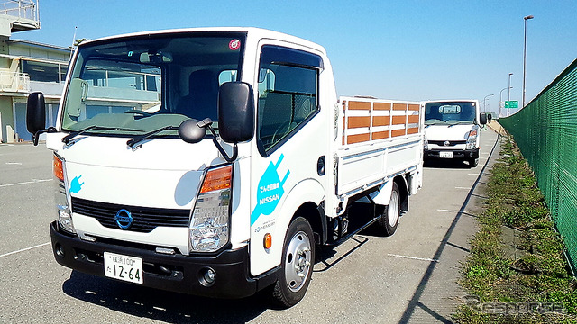 日産小型商用車（LCV）ラインナップ展示（大磯）で試乗できた電気トラック『e-NT400』