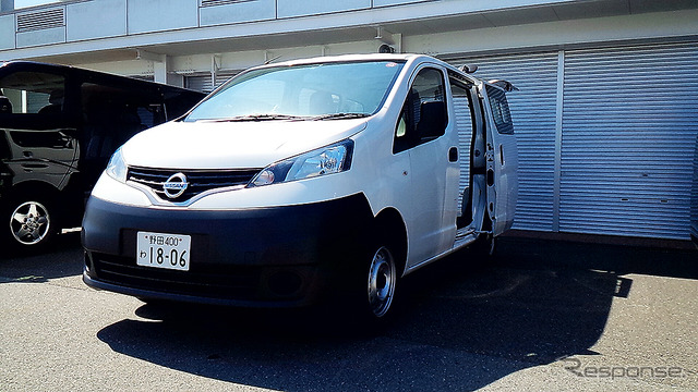 大磯で、1月にマイナーチェンジしたNV350キャラバンや海外向けタイタンやナバラなど、日産の小型商用車(LCV)ラインナップの展示・試乗が行われた