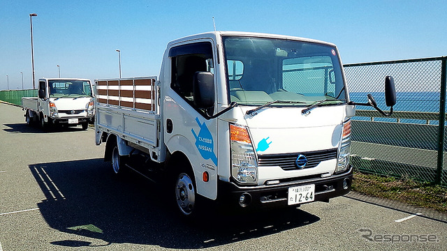 日産小型商用車(LCV)ラインナップ展示(大磯)で試乗できた電気トラック『e-NT400』