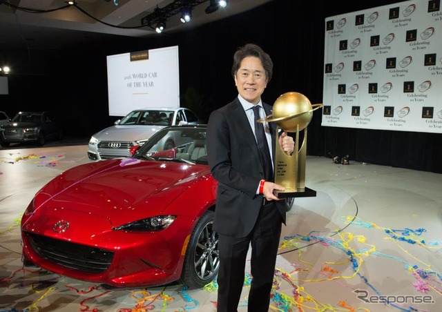 世界カーオブザイヤーと世界カーデザインオブザイヤーを受賞した新型マツダロードスター