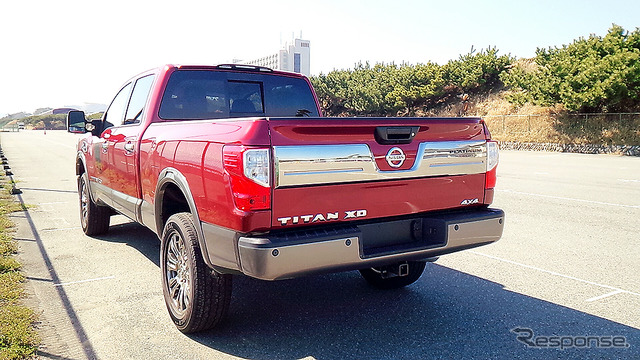 日産の北米向けフルサイズ・ピックアップ『TITAN XD』(タイタン)。3月に大磯で行われた日産日産小型商用車(LCV)オールラインナップ公開にて