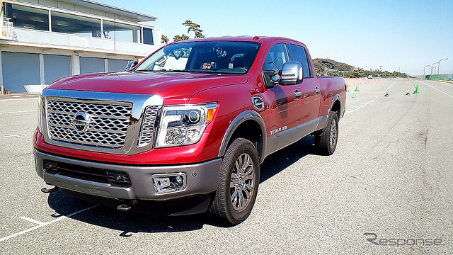 日産の北米向けフルサイズ・ピックアップ『TITAN XD』(タイタン)。3月に大磯で行われた日産日産小型商用車(LCV)オールラインナップ公開にて