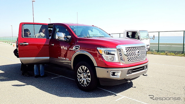 日産の北米向けフルサイズ・ピックアップ『TITAN XD』(タイタン)。3月に大磯で行われた日産日産小型商用車(LCV)オールラインナップ公開にて