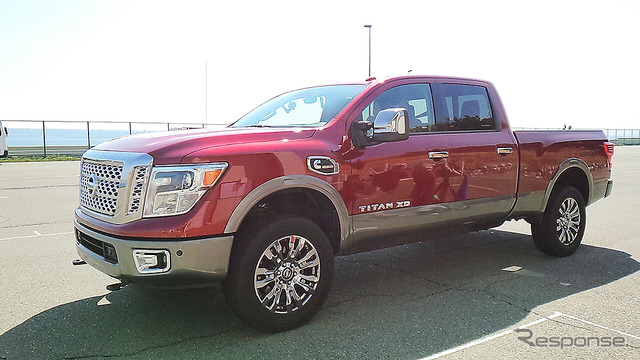 日産の北米向けフルサイズ・ピックアップ『TITAN XD』(タイタン)。3月に大磯で行われた日産日産小型商用車(LCV)オールラインナップ公開にて