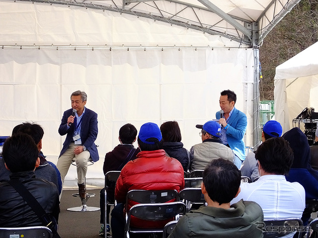 3月27日のスバルファンミーティングでは、スバルBRZ開発責任者・乾保氏とモータージャーナリスト・河口まなぶ氏によるトークセッションも行われた(栃木県佐野市・スバル研究実験センター)