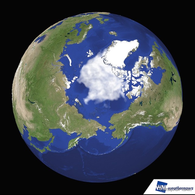 2015年9月14日の北極海の海氷(参考画像)