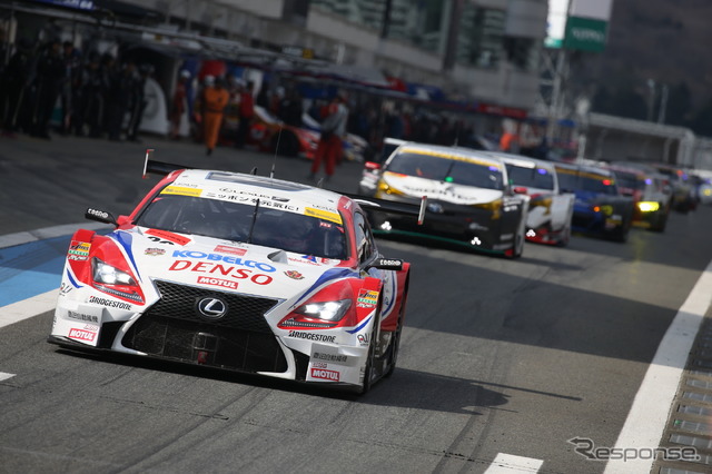 室屋選手を開幕戦のゲストに招く、LEXUS TEAM SARDのマシン(3月の富士テスト時)。