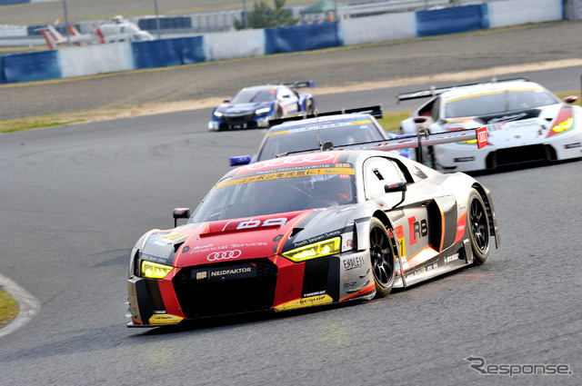 開幕戦、GT300クラス決勝7位となった#21 Hitotsuyama Audi R8 LMS。