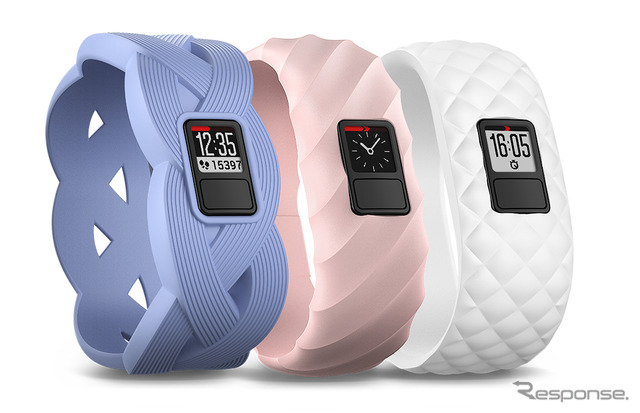 この「vivofit3」からは着せ替えバンドも追加。彫刻を想わせる「スカルプテッドシリーズ」や、インテリアデザイナー・陶芸家として知られるジョナサン・アドラー（Jonathan Adler）氏とのコラボレーションライン「THE JONATHAN ADLER+GARMIN」もラインナップされる