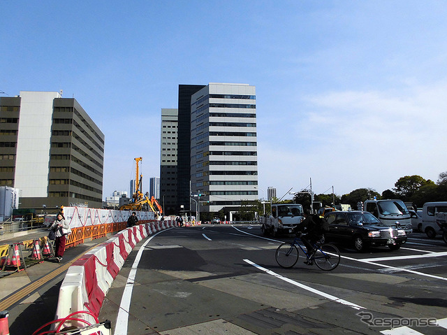 浜離宮の北側に延びる環状2号