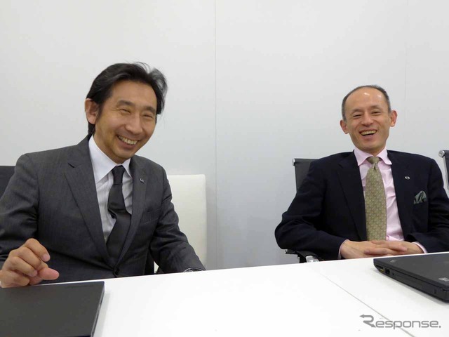 CX-4、チーフデザイナーの小泉 巌氏(左)とチーフエンジニアの岡野直樹氏(右)