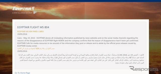 エジプト航空公式サイト