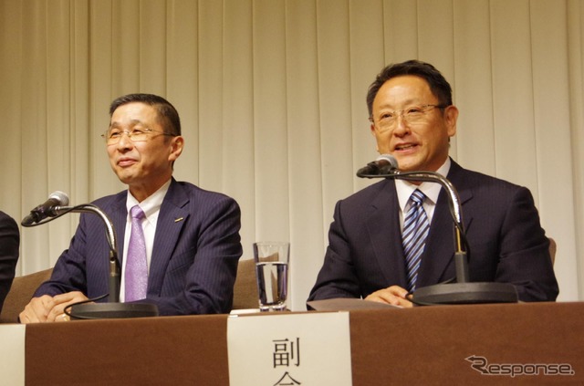 西川廣人会長と豊田章男副会長