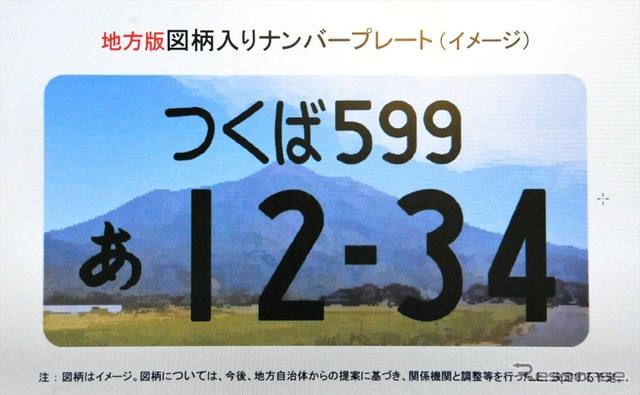 地方版図柄入りナンバープレート。写真はイメージで、今後、ご当地ナンバーのある自治体がデザインを提案することによって実現する