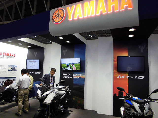 欧州で5月末発売予定の「MT-10」を先行展示したヤマハ発動機(人とくるまのテクノロジー展2016横浜)
