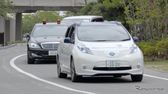 「プロパイロット」を搭載した日産の自動運転車両