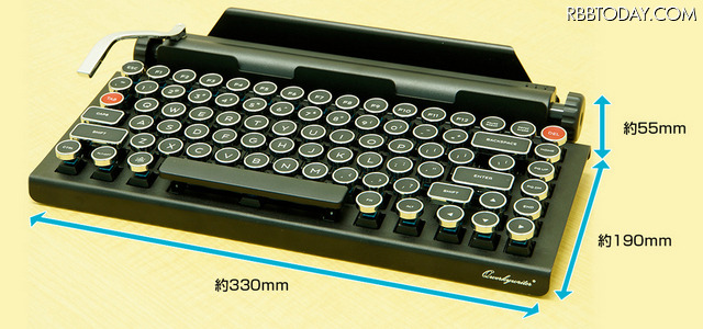 サイズは約328(W)×185(D)×58(H)mm。リチウムイオン電池を内蔵しており、フル充電で約1ヶ月~3ヶ月の利用ができる
