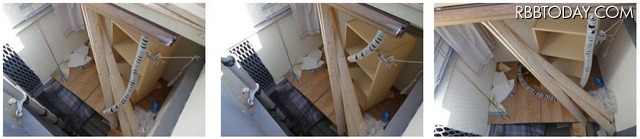 熊本地震の倒壊木造家屋の内部を再現した瓦礫空間に能動スコープカメラの進入させている様子(画像はプレスリリースより)