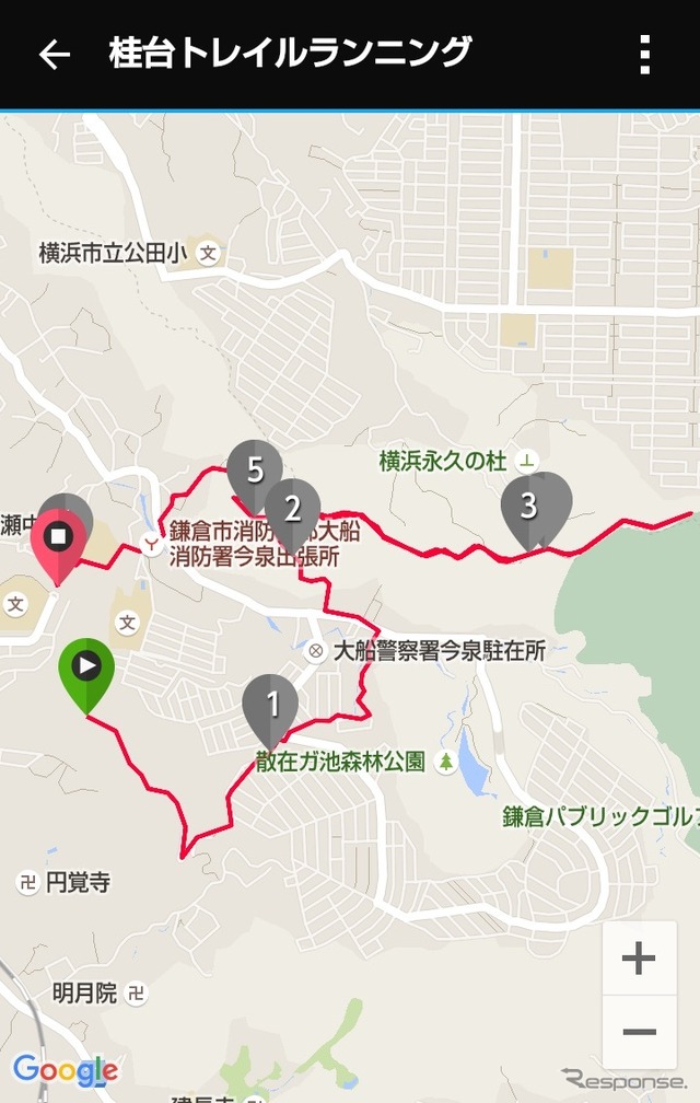 設定した距離や時間ごとにラップを刻んで諸データをチェックすることができる