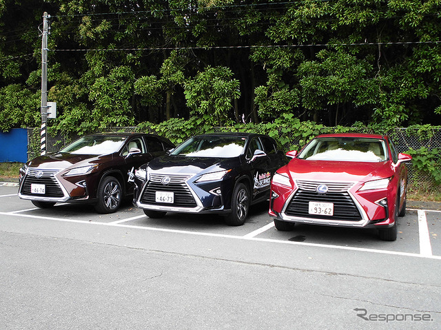 今大会のナショナルパートナーであるレクサスは、50台もの“オフィシャルカー”を投入(レッドブル・エアレース千葉2016、幕張海浜公園)