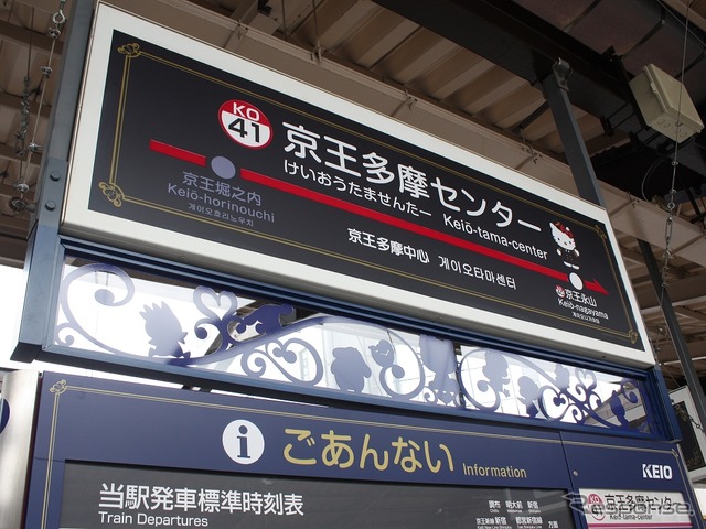 3・4番線ホームの駅名標。