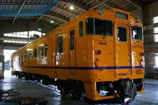塗装が変更された道南いさりび鉄道のキハ40形。7月13日から運用に入る。