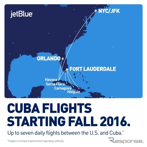 米LCCジェットブルー、ハバナ発着3路線を開設へ