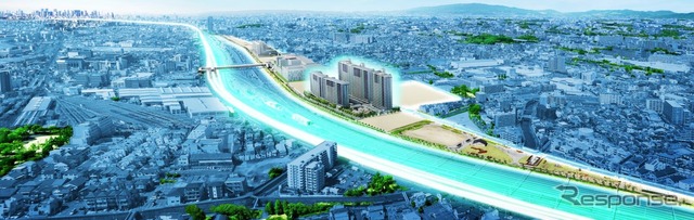 吹田操車場跡地に建設されるマンションの完成イメージ。2018年以降の順次完成が予定されている。