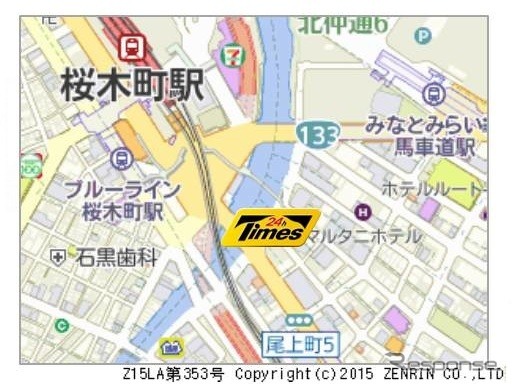 神奈川新聞花火大会での授受場所（ここに必ずしも駐車するわけではない）