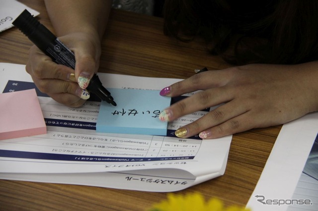 いわゆる付箋会議方式で意見メモをボードに張り付けていく