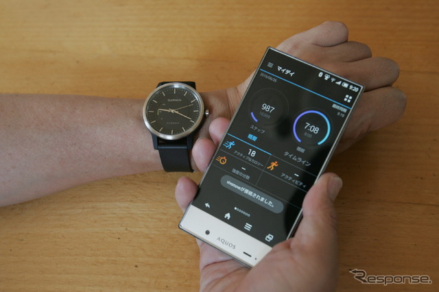 ペアリング設定してBluetoothでつながったスマホと同期する